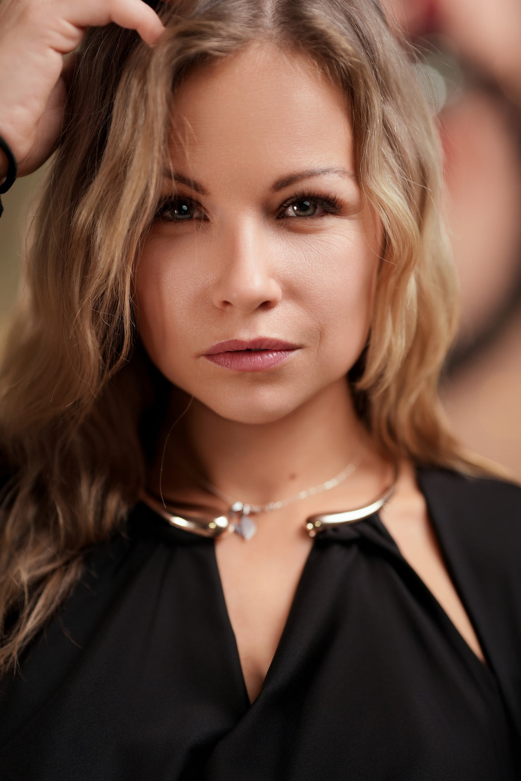 Body noir collier intégré