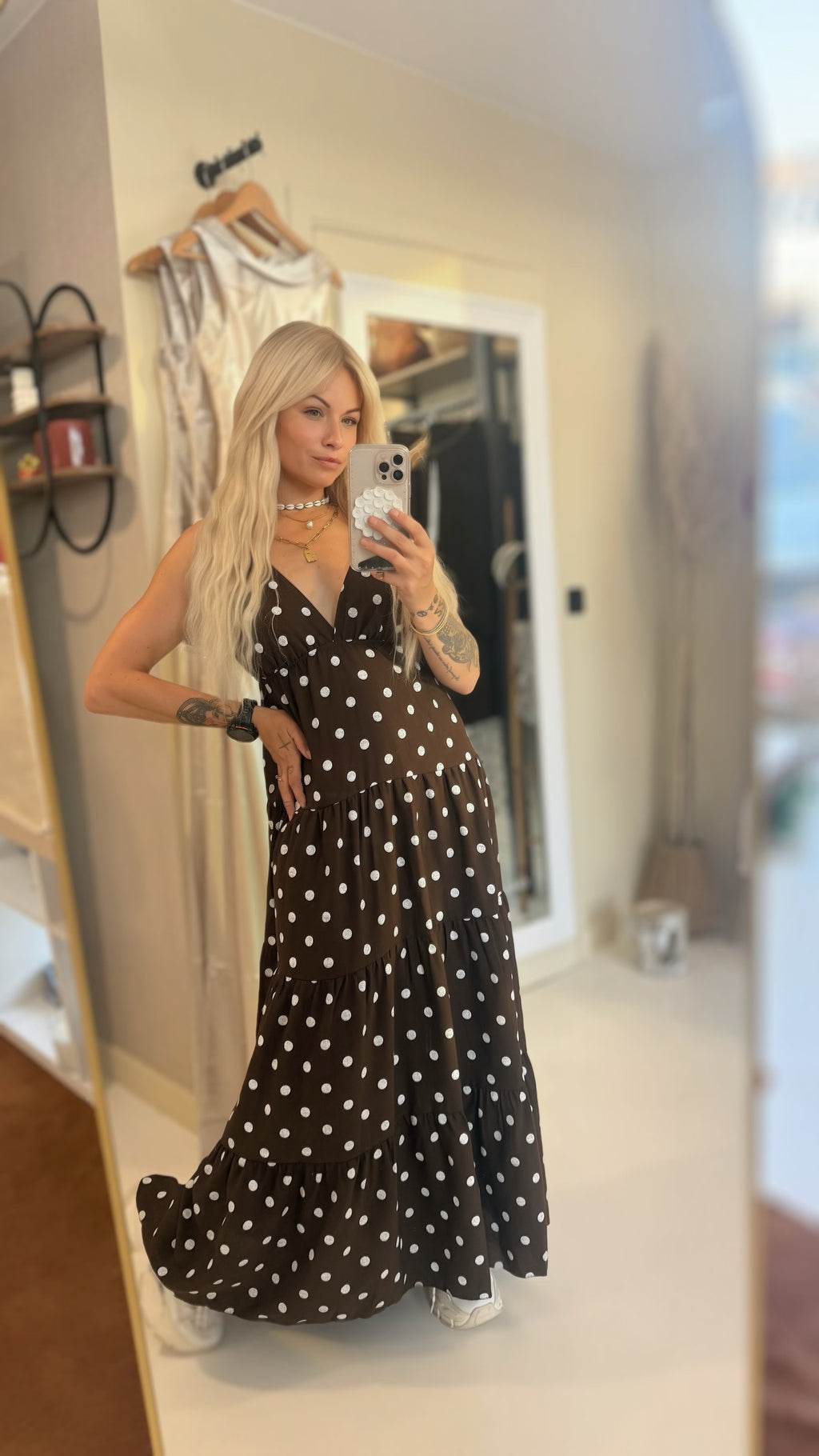 robe fluide à pois