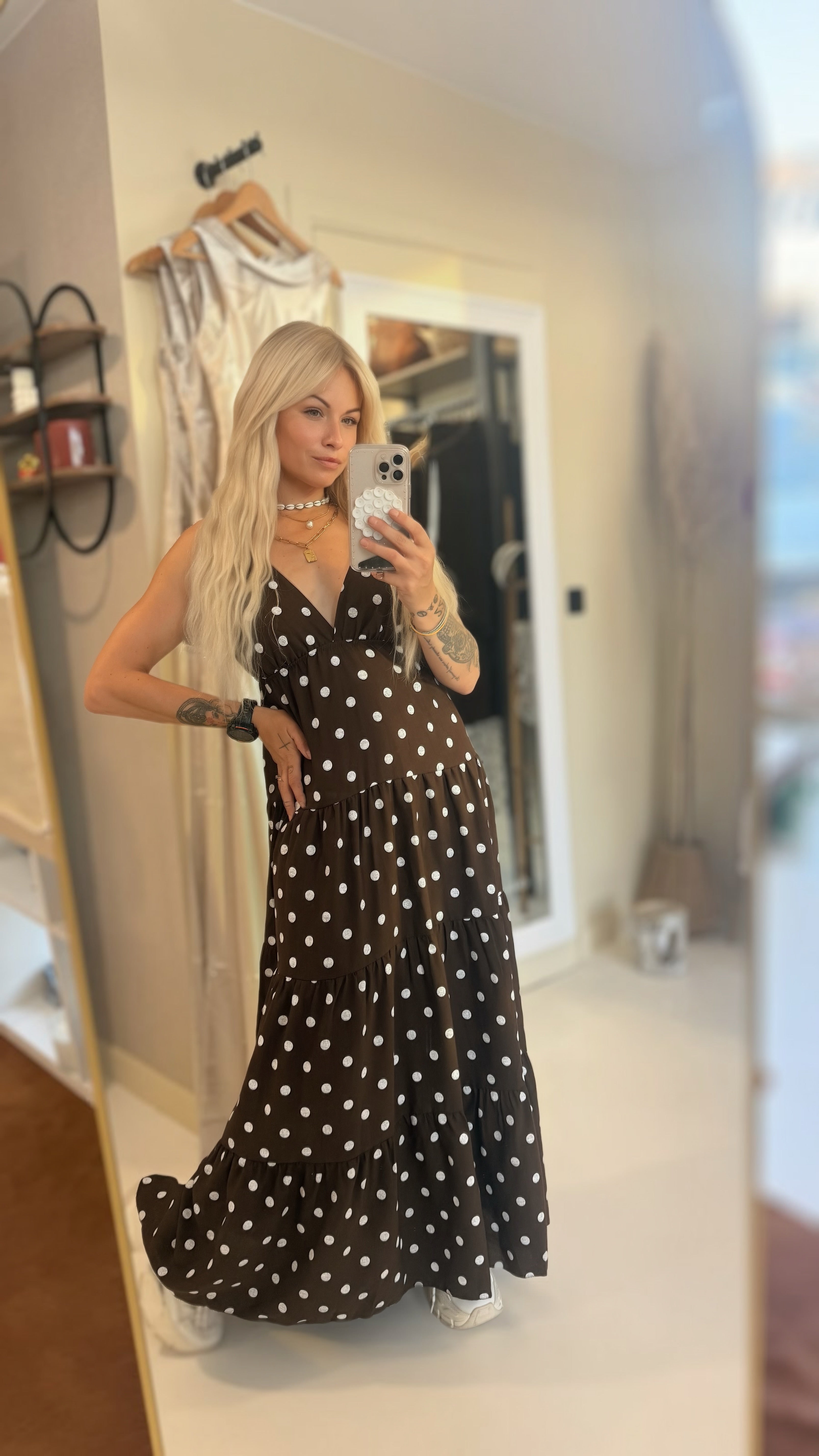 robe fluide à pois