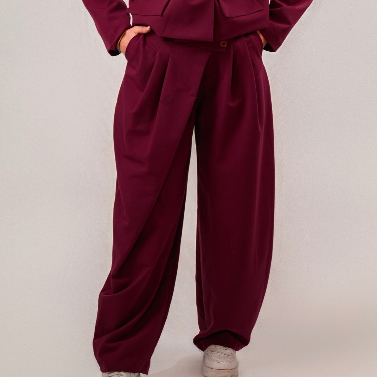 Pantalon de tailleur bordeaux