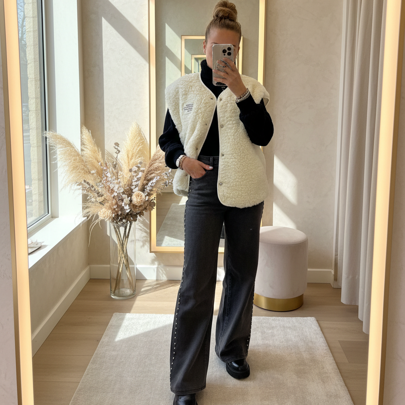 Jeans gris clous