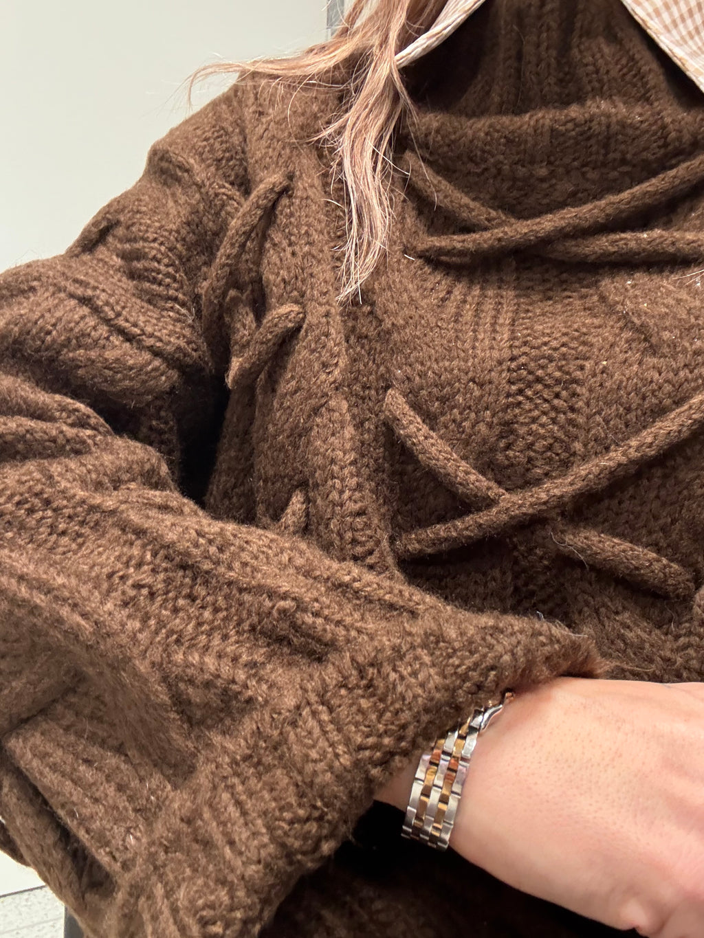 Pull en maille torsadée