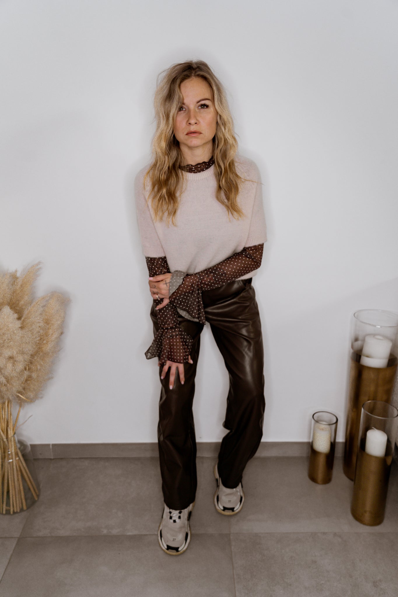 Pantalon Cuir Chocolat